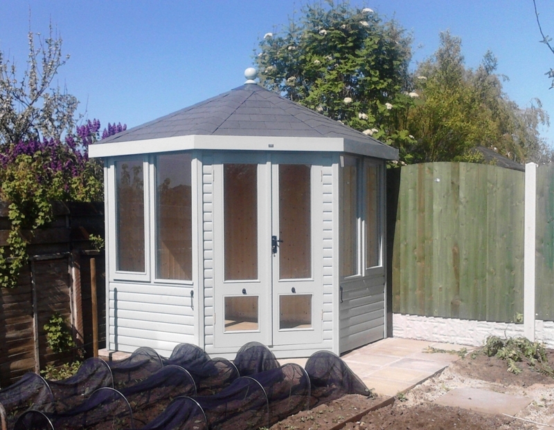 Charming White Bermuda Summerhouse with Hexagonal Roof