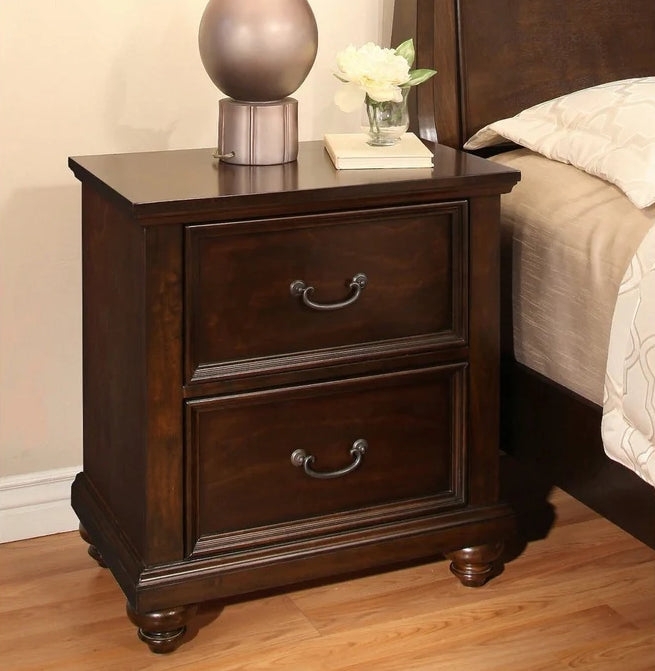 Classic Brown Cayman Nightstand with Drawers