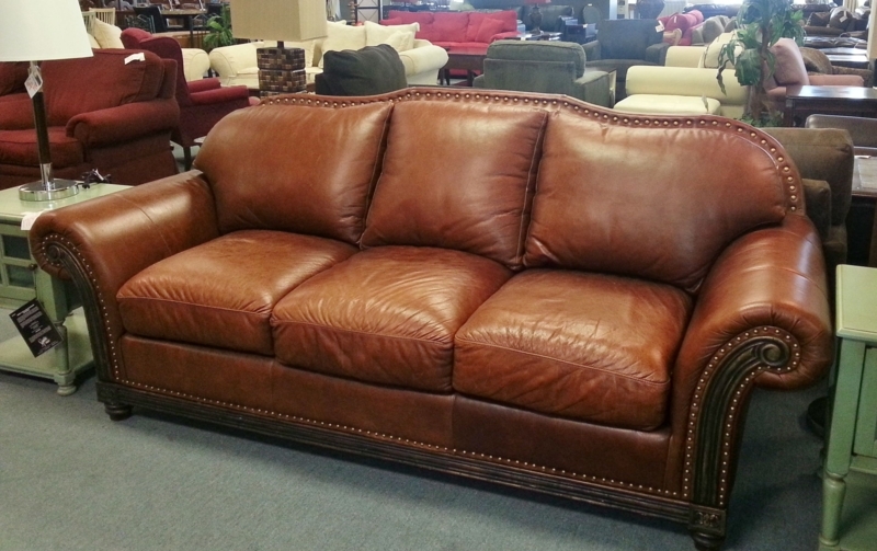 Classic Brown Nailhead Leather Sofa Design