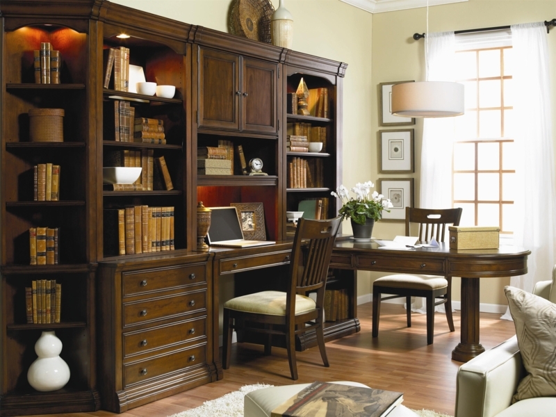 Classic Cherry Creek Wooden Wall Unit with Desk