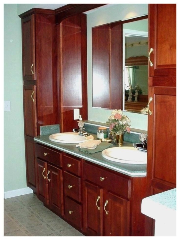Classic Double Vanity Bathroom with Linen Tower Storage
