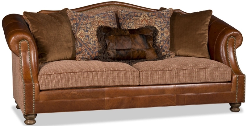 Classic Western Leather and Fabric Sofa Design