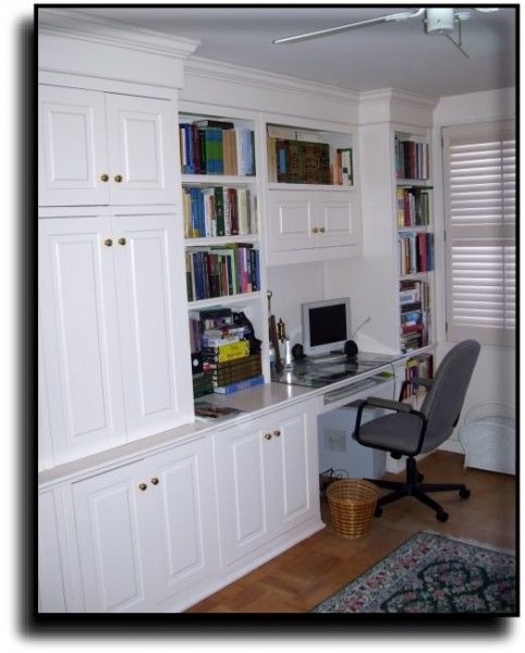Classic White Built-In Wall Unit Desk