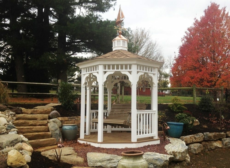 Classic White Swing Gazebo for Outdoor Patio