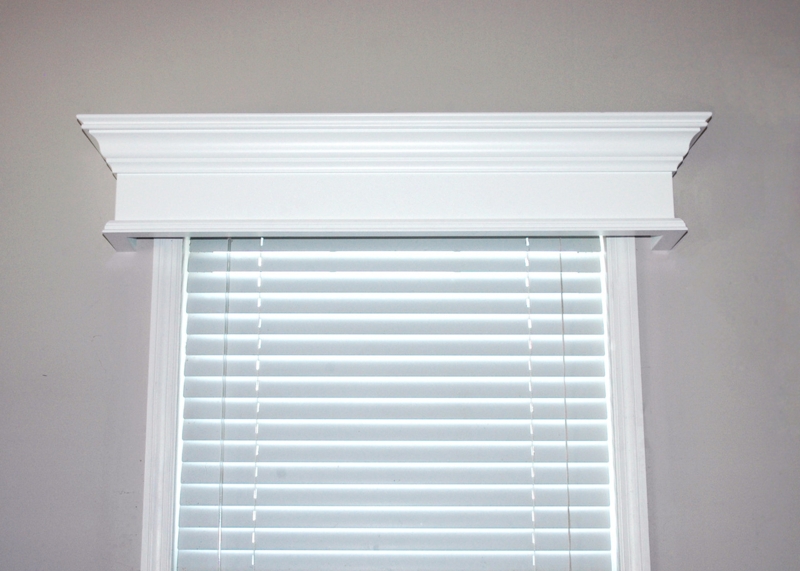 Classic White Wood Window Cornice with Valance