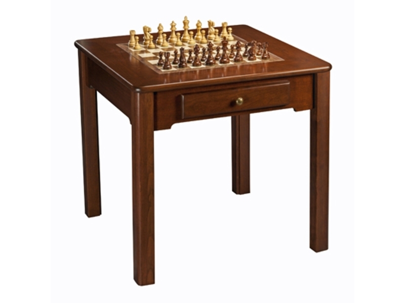 Classic Wooden Chess and Game Table with Storage Drawer