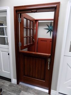 Classic Wooden Dutch Door with Retractable Screen