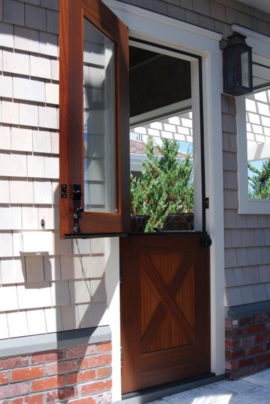 Classic Wooden Dutch Door with Screen Storm Door