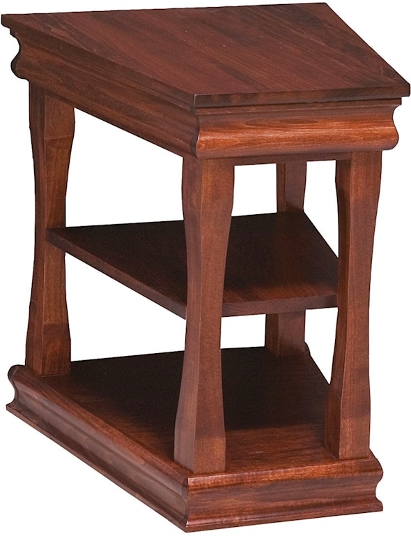 Classic Wooden Parrot Wedge End Table
