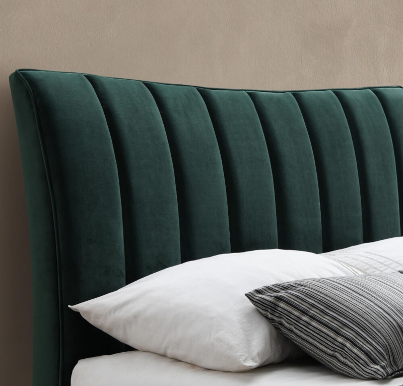Clover Green Velvet Upholstered Bed Headboard