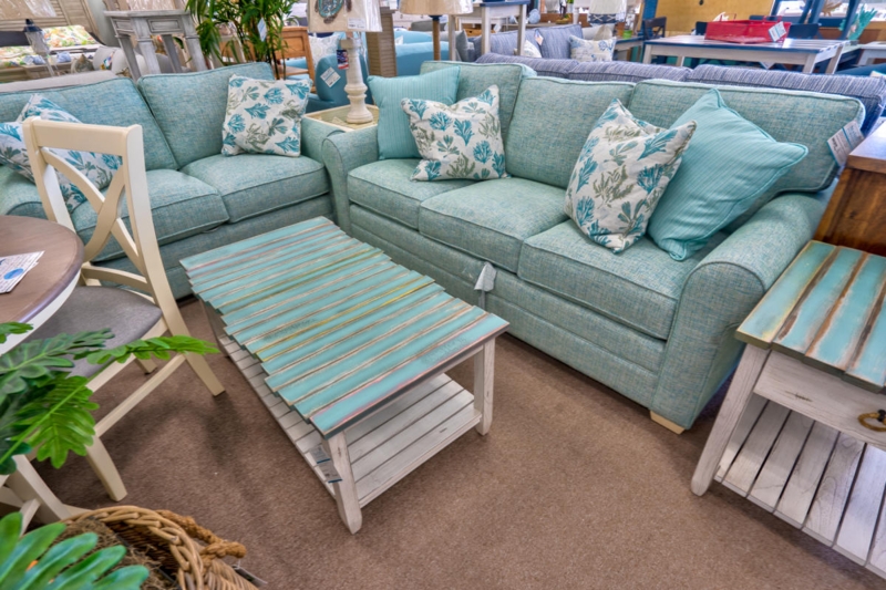 Coastal Blue Living Room Furniture Set