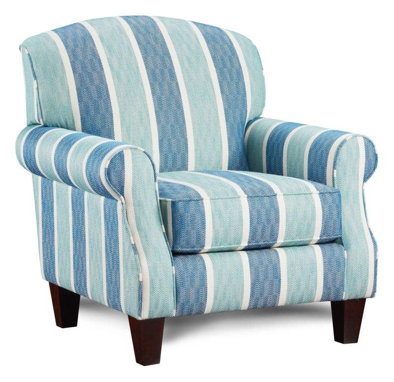 Coastal Blue Striped Oceanside Accent Chair