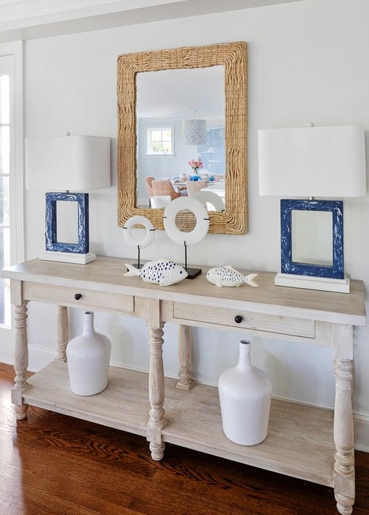 Coastal Console Table Styling with Nautical Accents