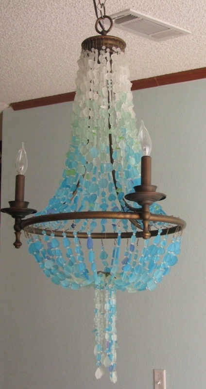 Coastal Sea Glass Chandelier Lighting Fixture