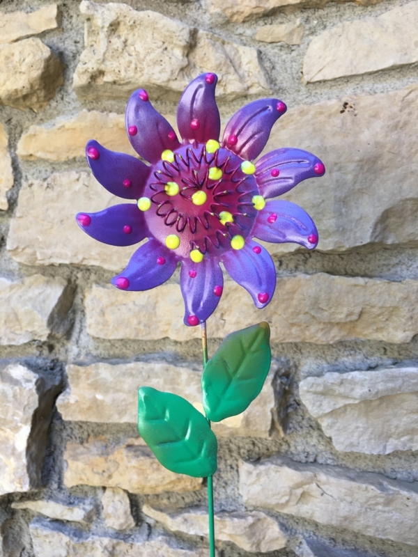 Colorful Metal Wildflower Garden Sculpture Decor