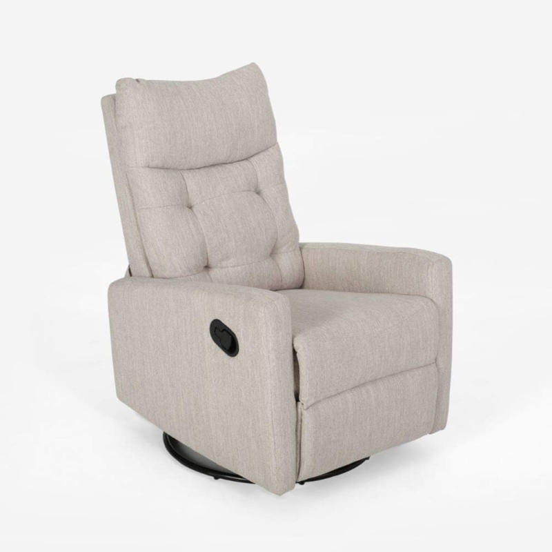 Compact Beige Swivel Recliner for RV Spaces