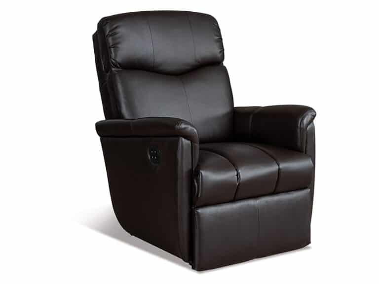Compact Black Leather Recliner for Small Spaces