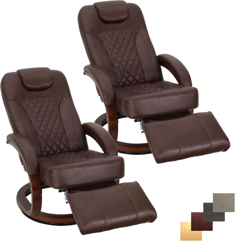 Compact Brown Recliners with Footrests for Campers