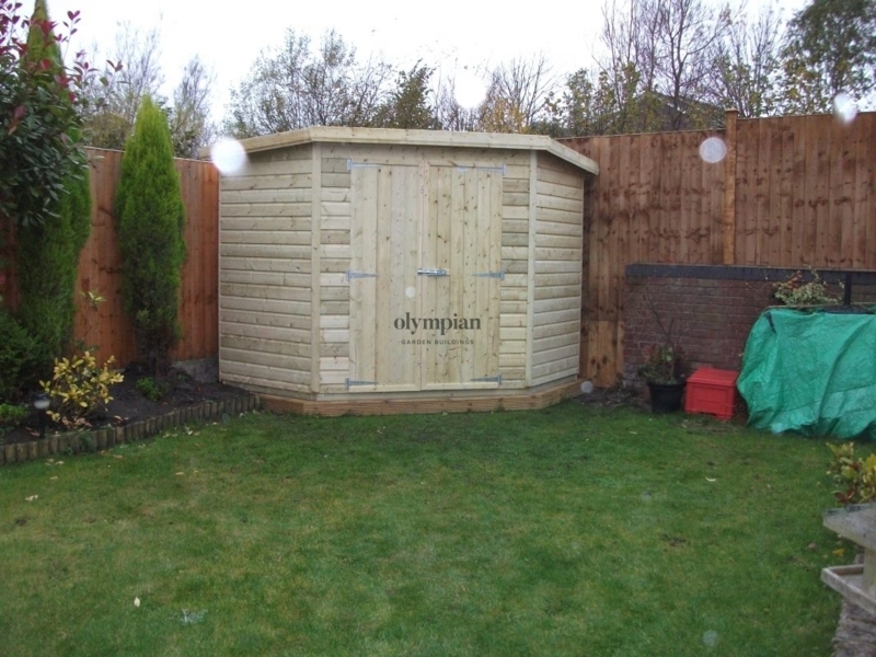 Compact Corner Wooden Garden Shed for Small Yards