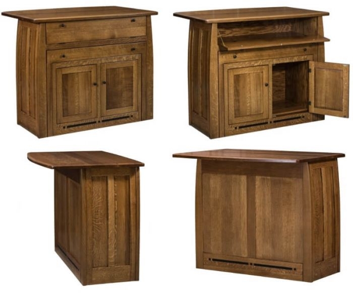 Compact Pull-Out Dining Table with Storage Cabinet