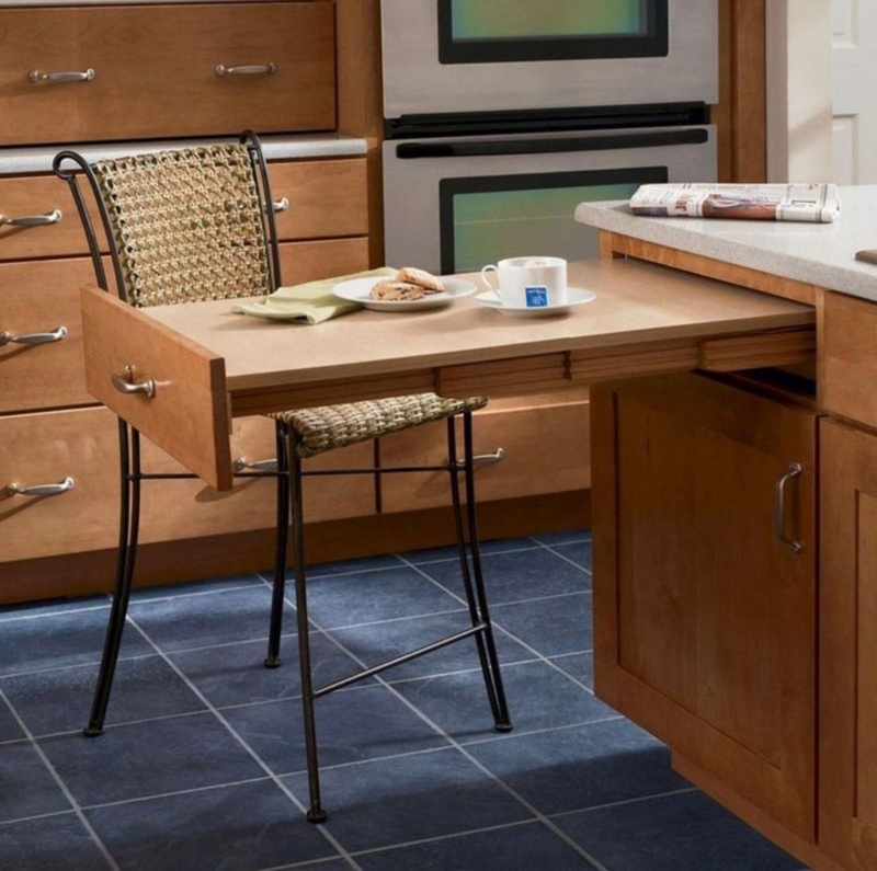 Compact Pull-Out Kitchen Table for Small Spaces