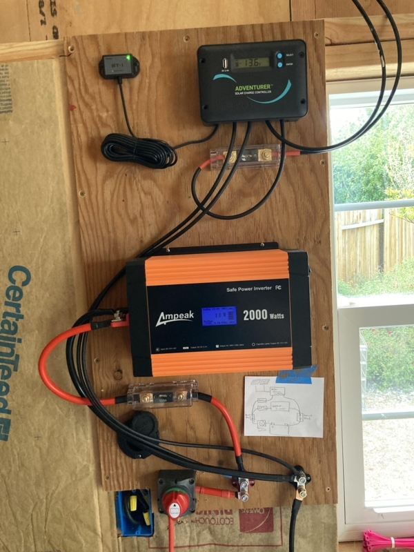 Compact Solar Power Inverter Setup in Shed