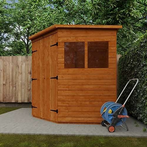 Compact Wooden Corner Garden Shed for Small Spaces
