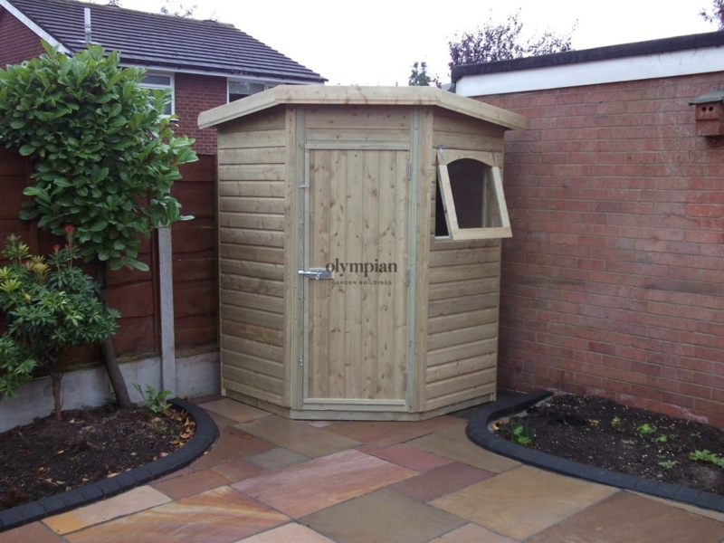 Compact Wooden Corner Garden Shed with Window