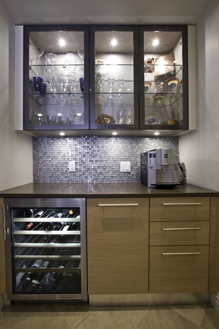 Contemporary Glass Cabinets with LED Lighting