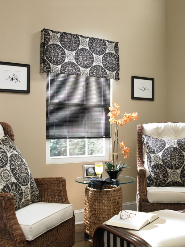Contemporary Window Treatments with Valances and Cornices