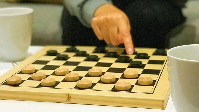 Cozy Checkers Game Setup for Relaxing Spaces