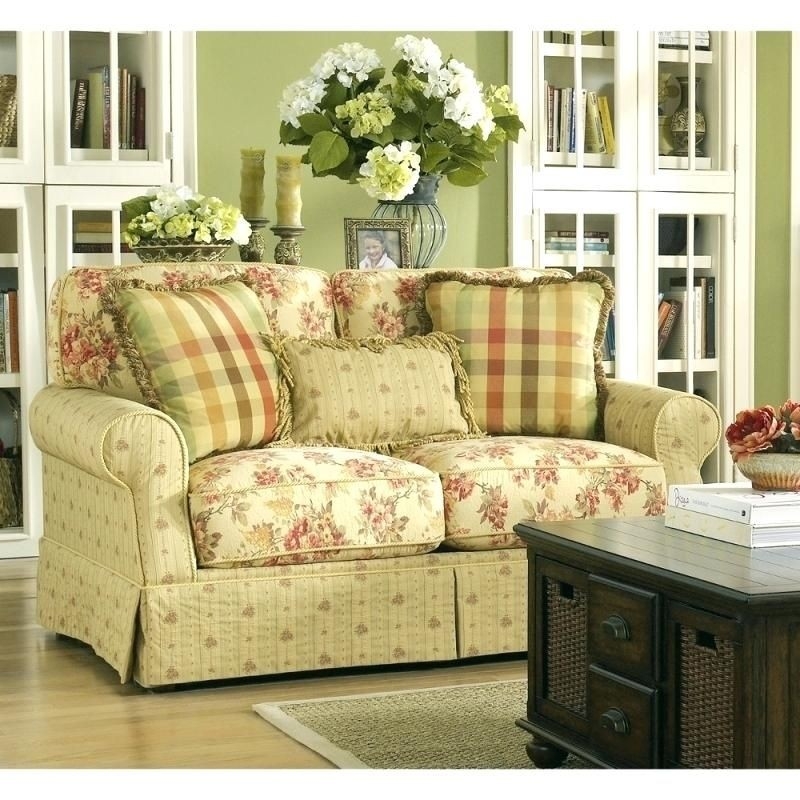 Cozy French Country Floral Patterned Living Room