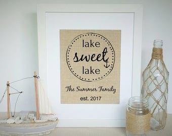 Cozy Lake House Personalized Wall Art