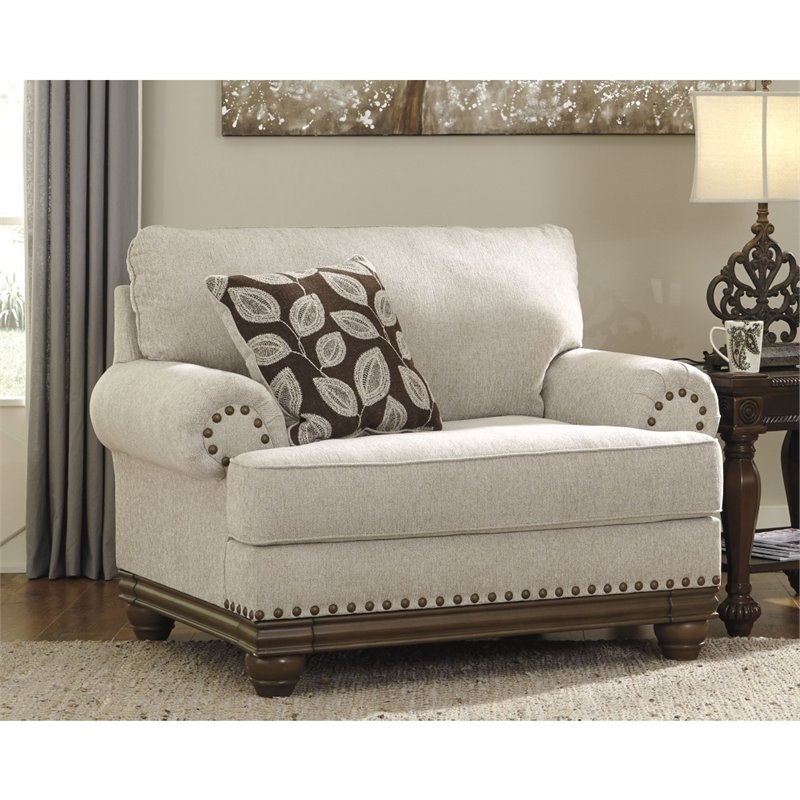 Cozy Oversized Accent Chair with Nailhead Trim