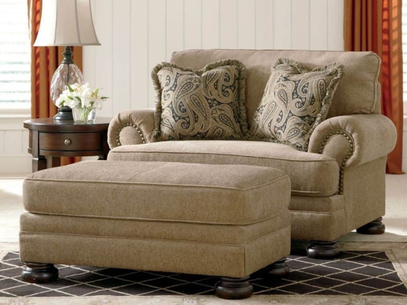 Cozy Oversized Chair and Ottoman Living Room Set