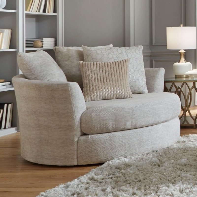 Cozy Oversized Swivel Chair with Plush Cushions