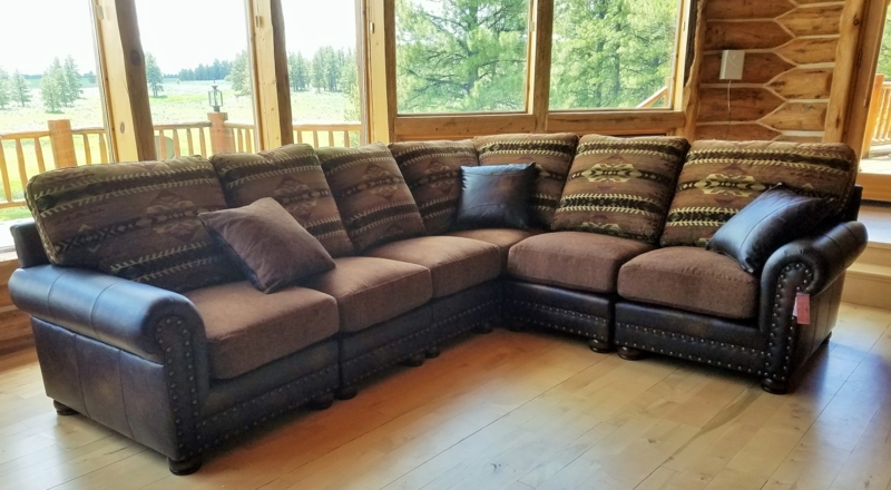Cozy Rustic Western Sectional Sofa for Log Cabin