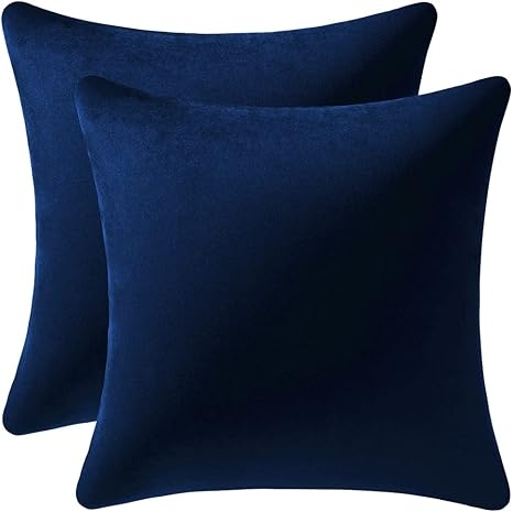 Cozy Soft Navy Blue Couch Pillow Covers Set