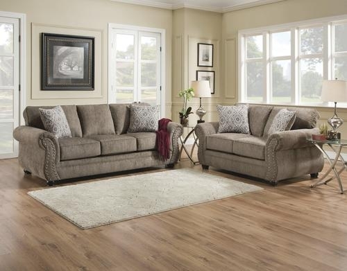 Cozy Taupe Sofa and Loveseat Living Room Design