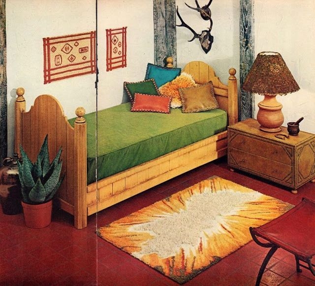 Cozy Vintage 1970s Bedroom with Earth Tones