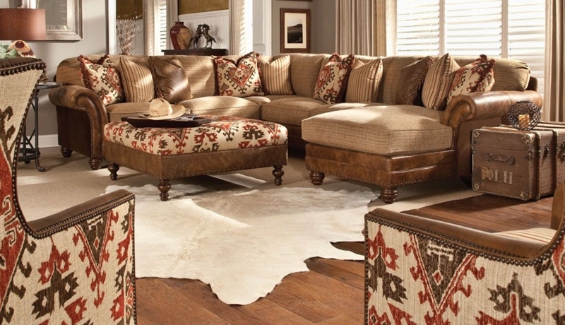Cozy Western Style Sofa Sectional with Matching Chairs