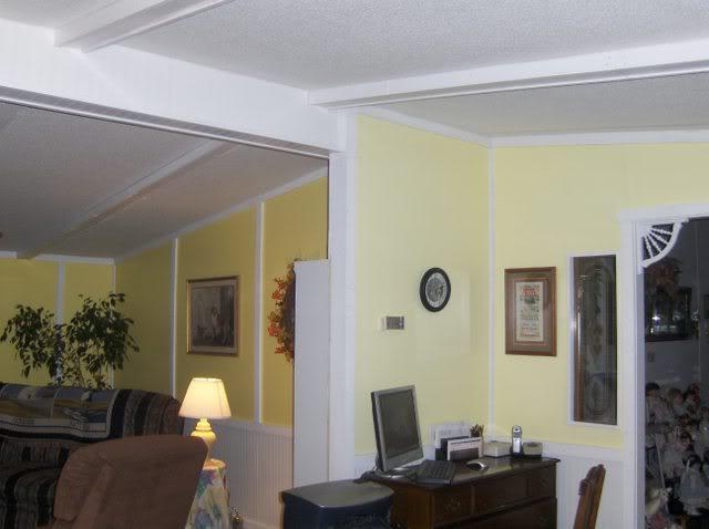 Cozy Yellow Wall Panels in Mobile Home Interior