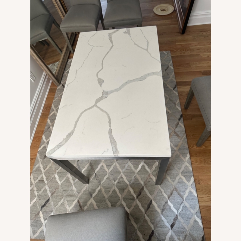 Crate & Barrel Dining Table Custom Quartz Top - AptDeco