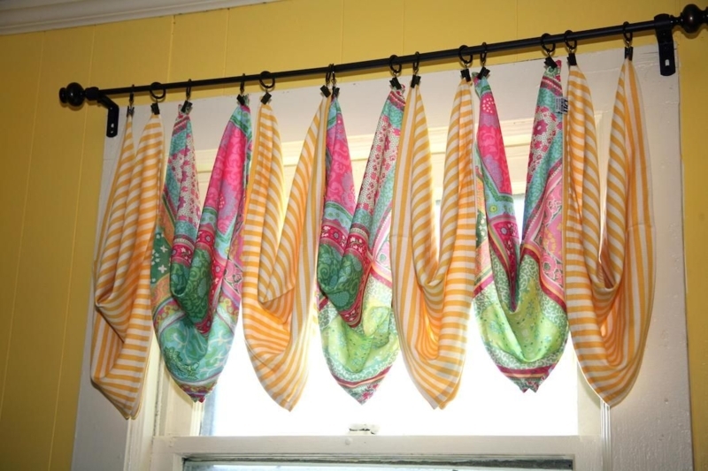 Creative Colorful Hanging Scarf Curtain Display