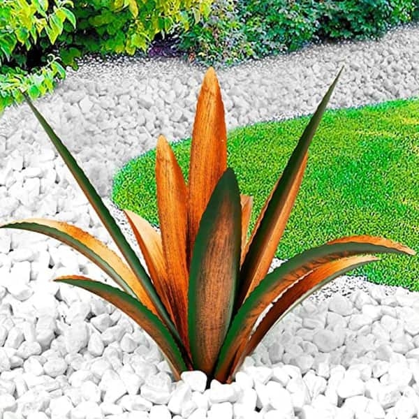 Cubilan Metal Agave Yard Art, Tequila Rustic Garden Sculpture Statue ...