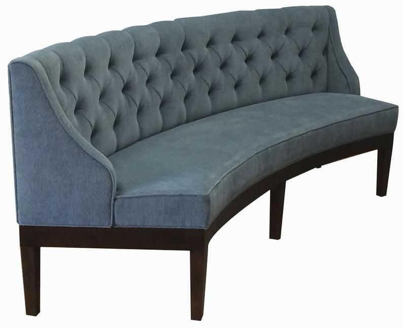 Custom Curved Diamond Tufted Banquette Seating