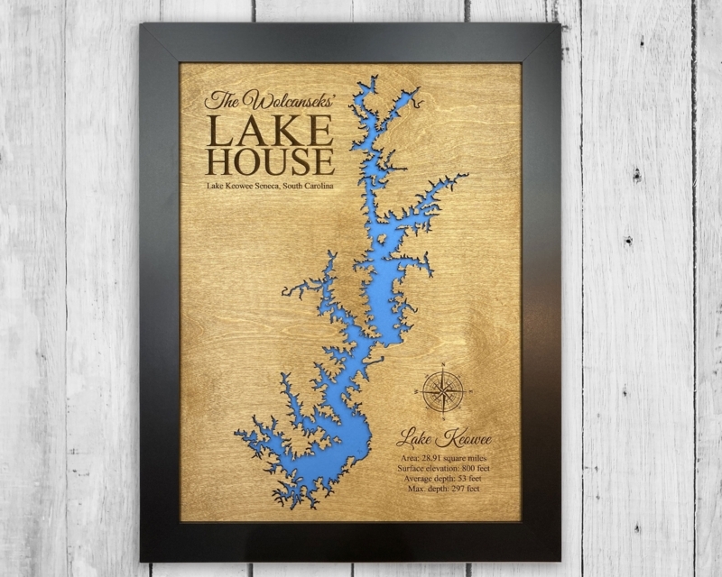 Custom Lake House Wall Art with Wood Frame