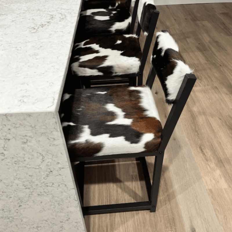 Custom made cowhide bar stools / cowhide counter height bar stools with ...