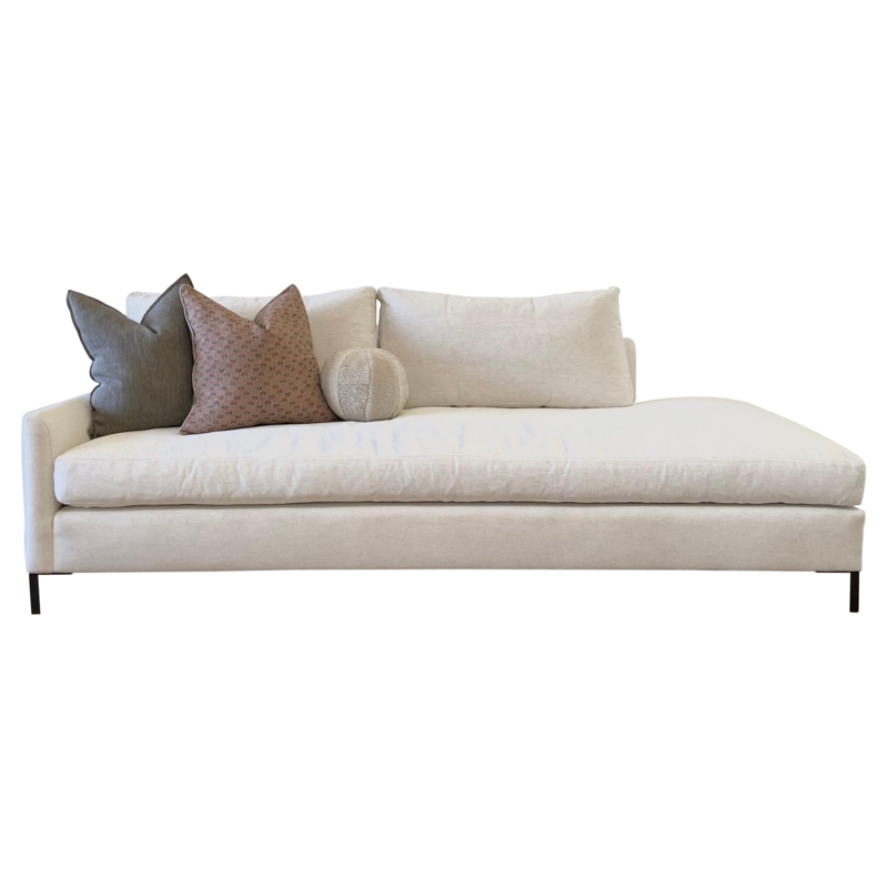 Custom One-Arm Chaise Sofa with Durable Stain-Resistant Fabric