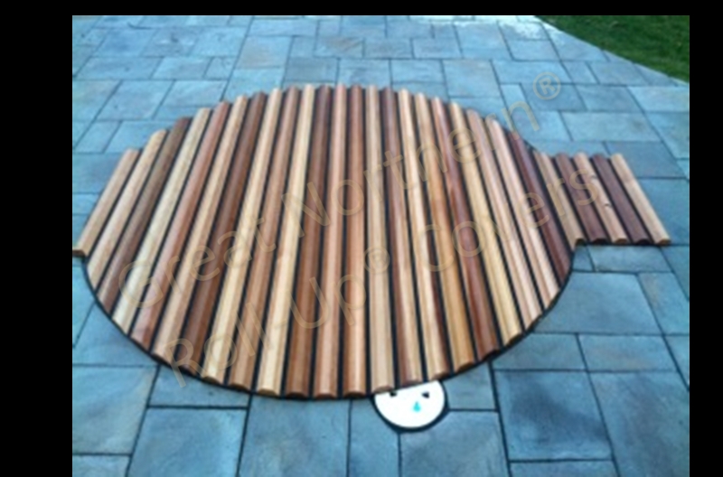 Custom Wooden In-Ground Hot Tub Cover Design